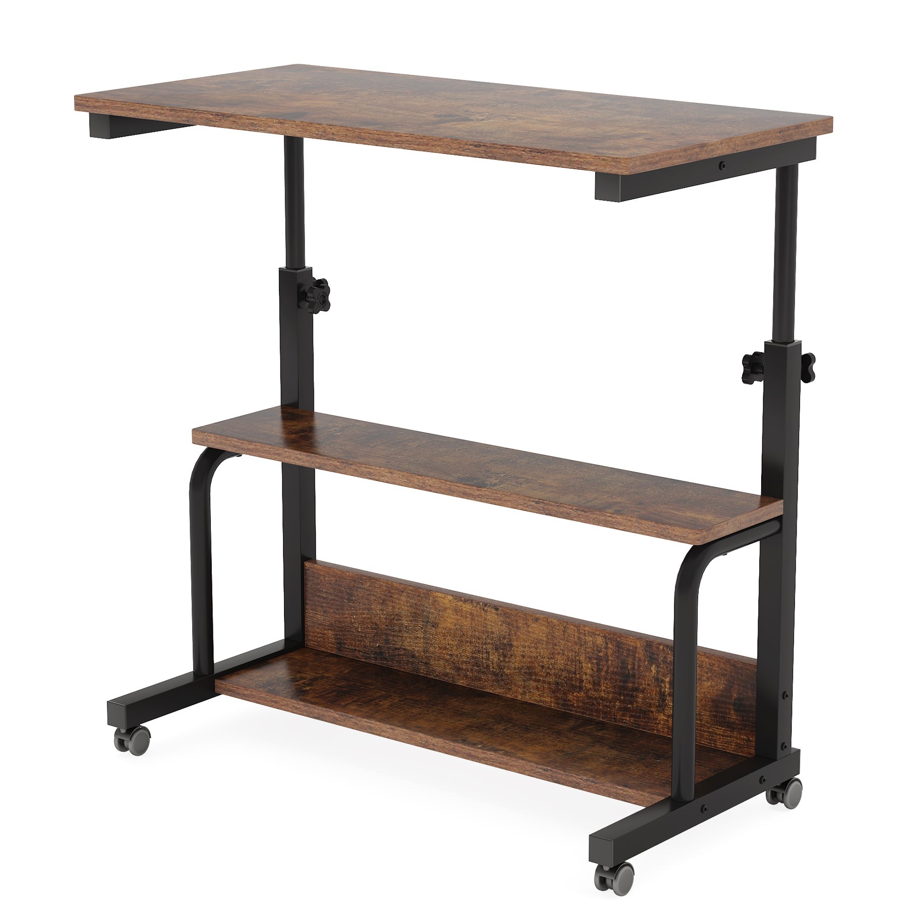 C Table, Height Adjustable Bedside Sofa Table with Wheels Tribesigns
